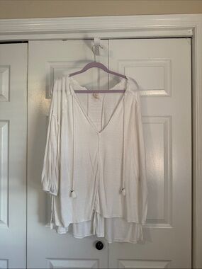 Free People V-Neck Tunic with Tassel Ties